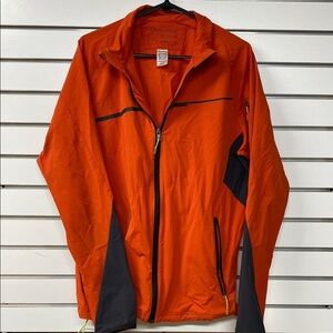 Quechua Orange and Black Windbreaker Jacket men’s‎ large